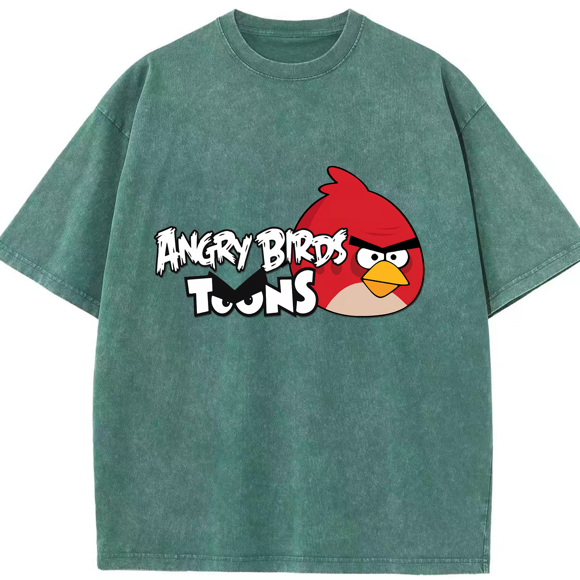 （画像用） Angry Birds アングリーバード 綿100% ヴィンテージ風 半袖Tシャツ（フロントプリント）